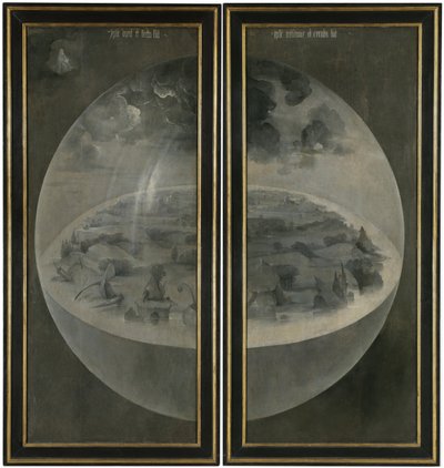 The Garden of Earthly Delights. Triptych, omvendt: Skapelsen av Hieronymus Bosch