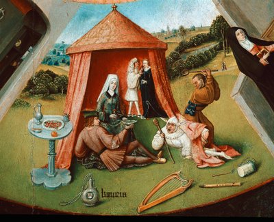 The Lust. Detalj fra tabellen over de syv kardinalsyndene (olje på tre av Hieronymus Bosch