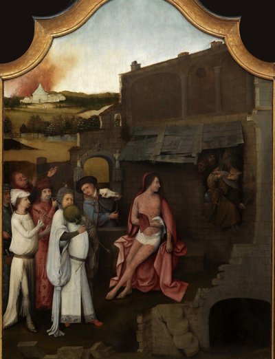 Triptych of Job Central panel, første kvartal av 1500-tallet.. av Hieronymus, Bosch