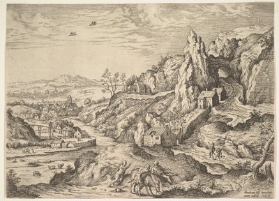 Abraham og Isak på vei til offer, 1558. av Hieronymus Cock