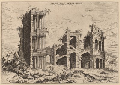 Septizonium og Colosseum av Hieronymus Cock