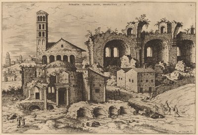 Augustus og Faustinas tempel, Divus Romulus-tempelet og Konstantins basilika av Hieronymus Cock