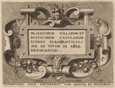 Tittelside for "Villa Farms" av Hieronymus Cock