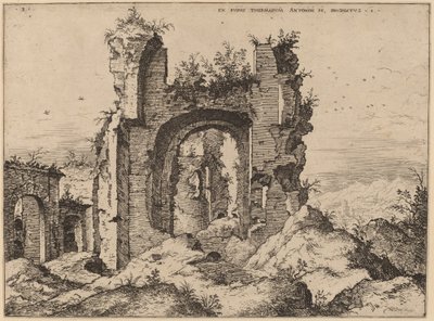 Utsikt over badene i Caracalla av Hieronymus Cock