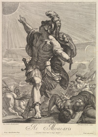 Josva befalte solen å stå stille. av Hieronymus Ferroni