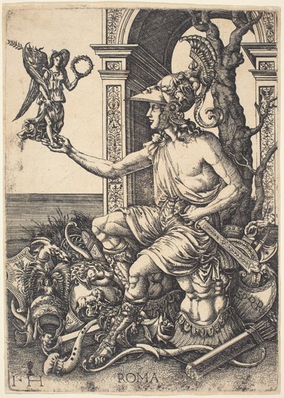 Personifisering av Roma av Hieronymus Hopfer after Giovanni Battista Palumba