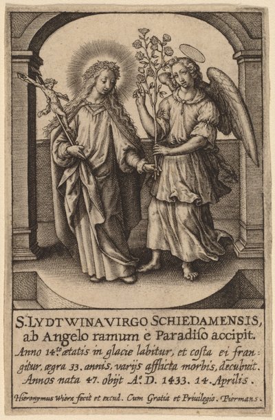 S. Lydtwina Jomfru Schiedamensis ... av Hieronymus Wierix