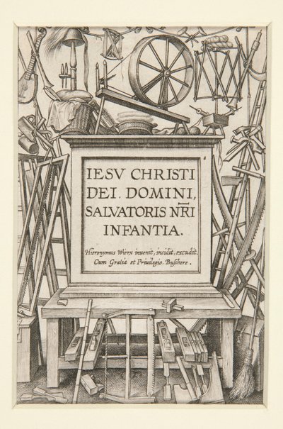 Tittelside fra The Life of the Infant av Hieronymus Wierix