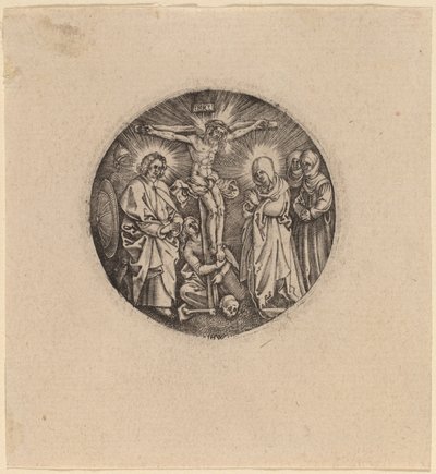 Korsfestelsen kalte Maxmilians sverdpommel av Hieronymus Wierix and Antonie Wierix after Albrecht Dürer