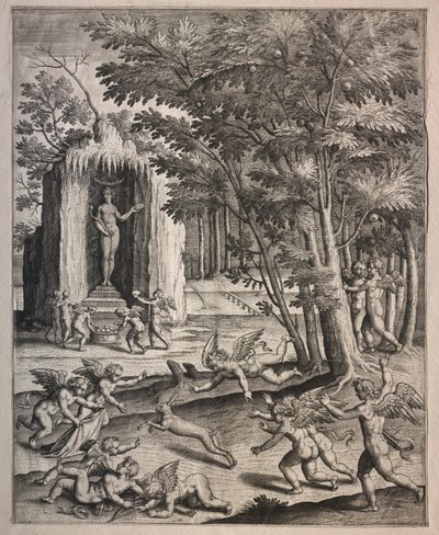 Cupids på lek. av Hieronymus or Jerome Wierix