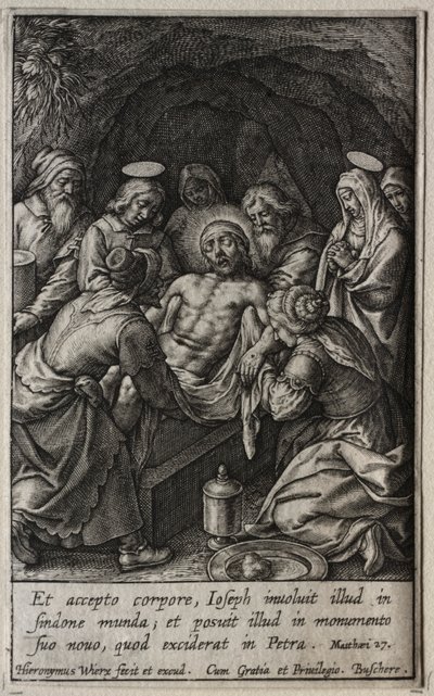The Passion: The Entombment. av Hieronymus or Jerome Wierix