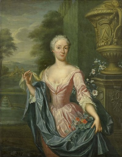 Portrett av Claudine van Royen (født 1712), kone til Pieter Teding van Berkhout av Hieronymus van der Mij