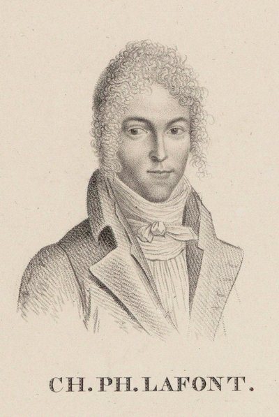 Portrett av fiolinisten og komponisten Charles Philippe Lafont 1781-1839. av Hilaire Ledru