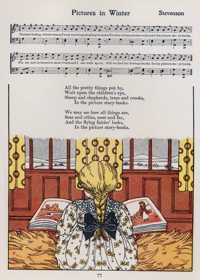 Bilder om vinteren (litho-farge) av Hilda Broughton