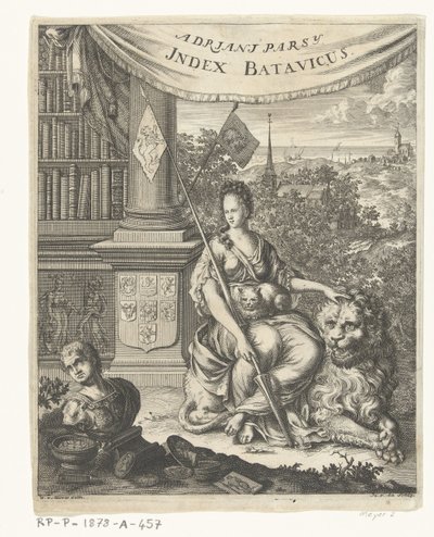 Tittelside for Index Batavicus, eller navnelisten til Batavise og nederlandske forfattere Indeks Batavicus (tittel på objekt) av Hillebrand van der Aa