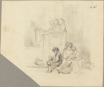 Figurer ved en gudstjeneste av Hippolyte Bellange