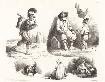 Fem vignetter av Hippolyte Bellange