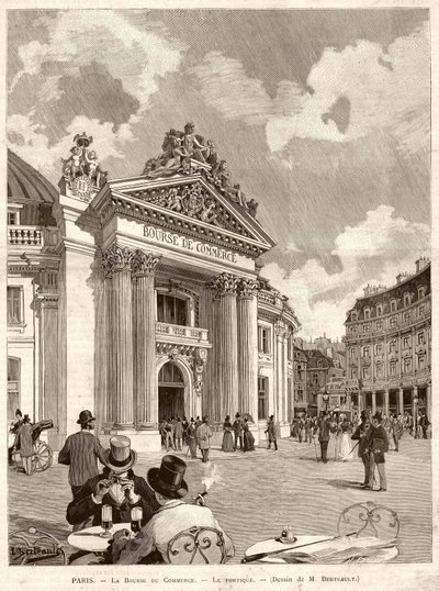 The Stock Exchange in Paris in 1889. Drawing by M. Berteault av Hippolyte Berteaux