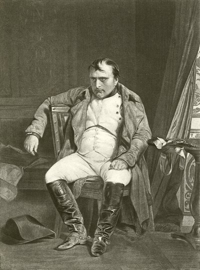 Abdikasjon, Napoleon ved Fontainbleau (gravyr) av Hippolyte Delaroche