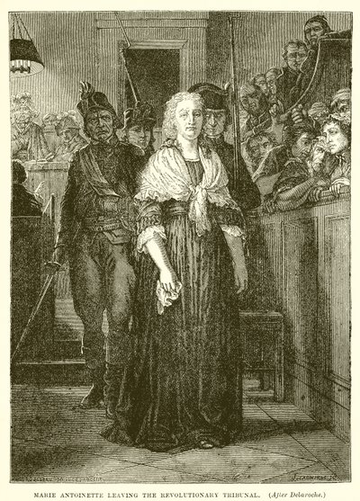 Marie Antoinette forlater den revolusjonære domstolen av Hippolyte Delaroche