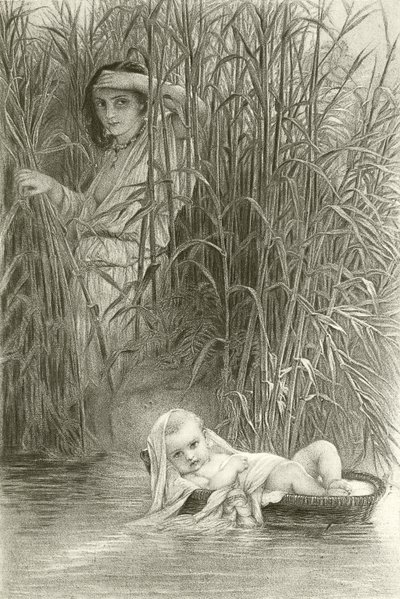 Moses i bulrusene (gravure) av Hippolyte Delaroche