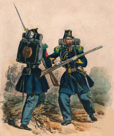 Chasseurs A Pied, midten av slutten av 1800-tallet. av Hippolyte Lalaisse