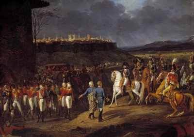 Kampanje for Spania: "" Keiser Napoleon I ble introdusert i Astorga, Spania, engelske fanger og beordret dem til å bli behandlet med spesiell forsiktighet, januar 1809" Detalj. Maleri av Hippolyte Lecomte (1781-1857) 1810 Søn. 1,13x1,52 m av Hippolyte Lecomte
