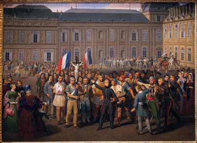 Polyteknikerne som bar krusifikset reddet fra kapellet i Tuileriene, under rieve 24. februar av Hippolyte Lecomte