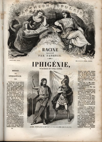 Iphigenie tragedie av Jean Racine - gravering i "" Oeuvres de Jean Racine"" illustrert av Pauquet og notis av Emile de La Bedolliere - 1851 av Hippolyte Louis Pauquet