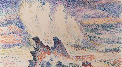 Study of Waves (watercolor on paper)   1315275   no       norwegian Successfully Translated  Original: View of the Arsenal, the port Saint Paul and the quai des Célestins in Paris, 1730s. Translat: View of the Arsenal, the port Saint Paul and the quai des  av Hippolyte Petitjean