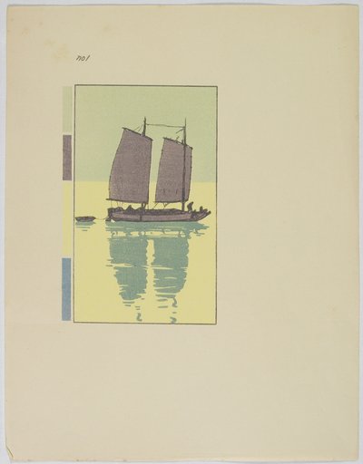 A Junk, Plate nr. 1, slutten av det 19.-midten av det 20. århundre av Hiroshi Yoshida
