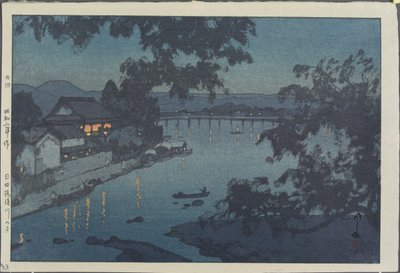 Kveld på Chikugo-elven i Hita av Hiroshi Yoshida
