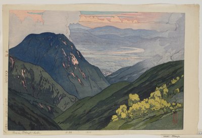 Fra Daitenjodake, fra serien, Twelve Scenes in the Japan Alps, Taisho-tiden av Hiroshi Yoshida