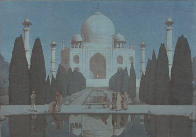 Taj Mahal om natten, nr. 6 av Hiroshi Yoshida