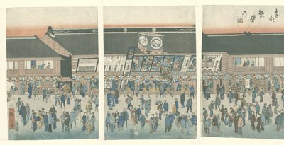 Aktivitet i den østlige hovedstaden Toto hanei no zu (tittel på objekt) av Hiroshige (I) , Utagawa
