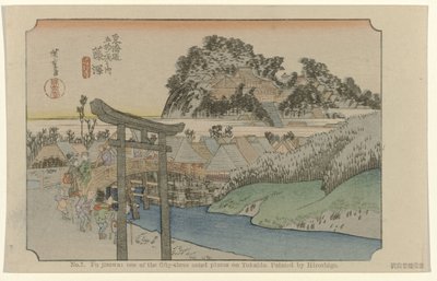 Fujisawa Nr. 7. Fujisawa: en av de femti-tre kjente stedene på Tokaido. Malt av Hiroshige (tittel på objekt) De Tôkaidô van Hiroshige (serietittel) Hiroshige no fude Tôkaidô (serietittel på objekt) av Hiroshige (I) , Utagawa