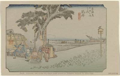 Fukuroi Nr. 28. Fukuroi: et av de femtitre kjente stedene på Tokaido, malt av Hiroshige (tittel på objekt) De Tôkaidô van Hiroshige (serietittel) Hiroshige no fude Tôkaidô (serietittel på objekt) av Hiroshige (I) , Utagawa