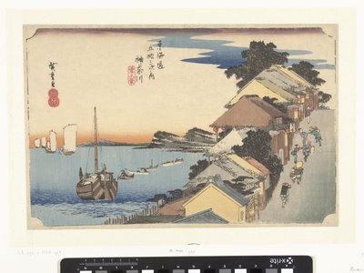 Kanagawa, bergopwaarts Kanagawa, dai no kei (tittel på objekt) De 53 stasjonene van de Tokaido (serietittel) Tokaido gojusan tsugi no uchi (serietittel på objekt) av Hiroshige (I) , Utagawa