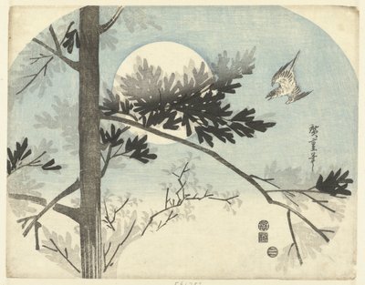 Gjøk og furutre av Hiroshige (I) , Utagawa