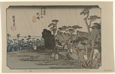 Oiso nr. 9. Oiso: en av de femtitre kjente stedene på Tokaido. Malt av Hiroshige (tittel på objekt) De Tôkaidô van Hiroshige (serietittel) Hiroshige no fude Tôkaidô (serietittel på objekt) av Hiroshige (I) , Utagawa