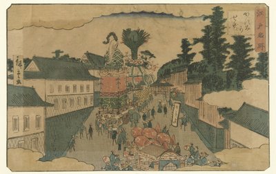 Prosesjon i Kasumigaseki Kjente steder i Edo (serietittel) Edo meisho (serietittel på objekt) av Hiroshige (II) , Utagawa