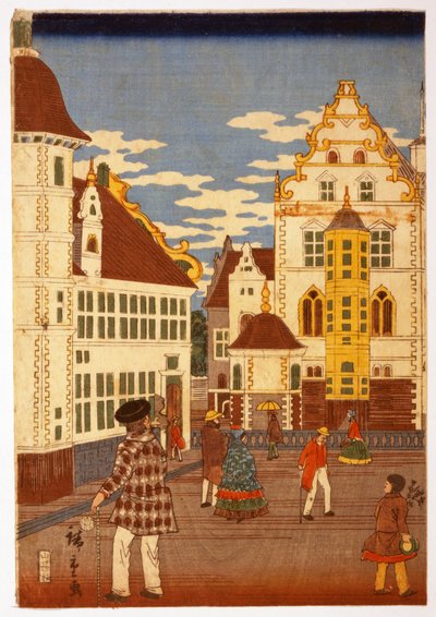 View of American Life, fra Illustrated London News, pub. 1860. av Hiroshige Utagawa