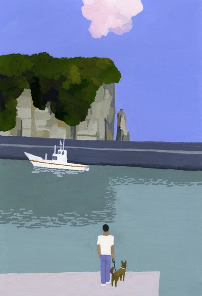 Rosa skyer og fiskebåter. av Hiroyuki Izutsu