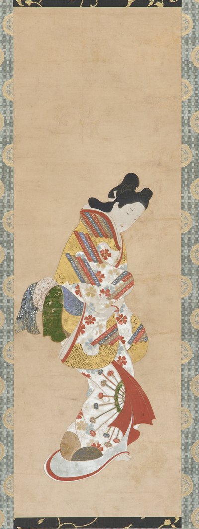 Stående kvinnefigur, 1700-tallet. av Hishikawa Morofusa