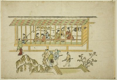 A House of Courtesans, fra serien "The Appearance of Yoshiwara (Yoshiwara no tei)" av Hishikawa Moronobu