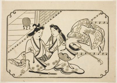 Etter litt musikk, fra en serie uten tittel på 12 erotiske trykk av Hishikawa Moronobu