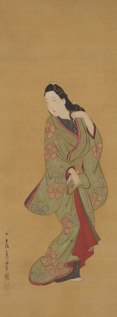 Skjønnhet som snur hodet av Hishikawa Moronobu