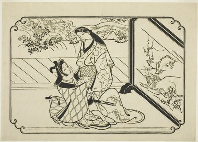Bak skjermen av Hishikawa Moronobu
