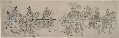 Koreansk ambassadeparade av Hishikawa Moronobu