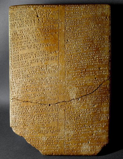 Hettittisk sivilisasjon: kileskrifttavle som transkriberer ritualet til Amihatna, ypperstepresten til den guddommelige Ishara, fra stedet Hattusa (dagens Bogazkoi) 1650-1200 f.Kr. Istanbul arkeologiske museum av Hittite